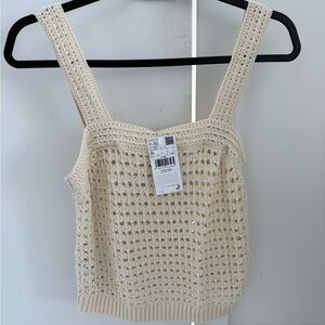 Mango Cream Crochet Crop Top